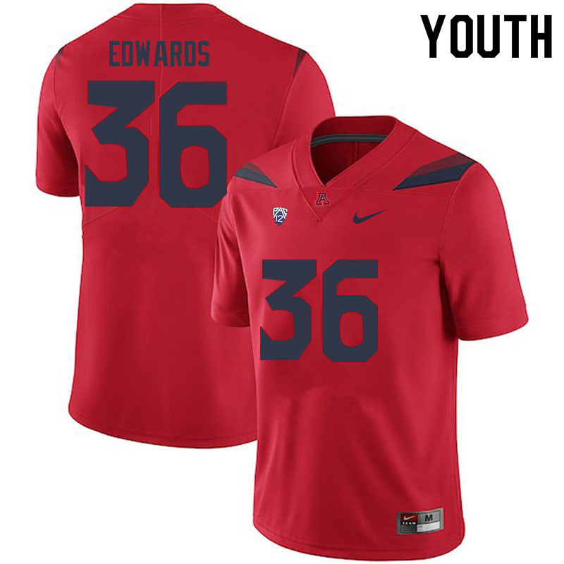 Youth #36 RJ Edwards Arizona Wildcats College Football Jerseys Sale-Red